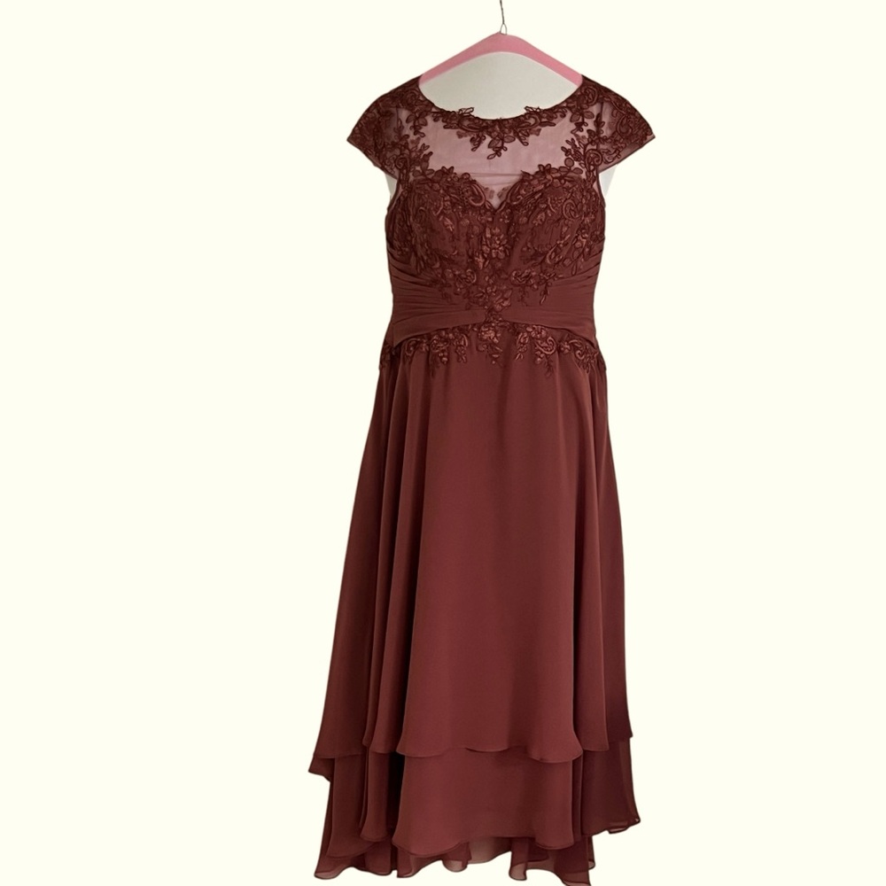 Azazie Shonda Gown, Size 6, Desert Rose color, $40